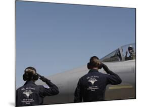 U.S. Air Force Senior Airmen Salute the Captain during Sentry Eagle, August 11, 2007-Stocktrek Images-Mounted Photographic Print