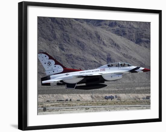 U.S. Air Force Thunderbird F-16 Fighting Falcon Takes Off-Stocktrek Images-Framed Photographic Print