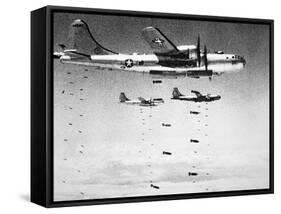 U.S. Airforce B-29 Superfortresses Drop Bombs on North Korea, 1951-null-Framed Stretched Canvas