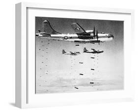 U.S. Airforce B-29 Superfortresses Drop Bombs on North Korea, 1951-null-Framed Photographic Print