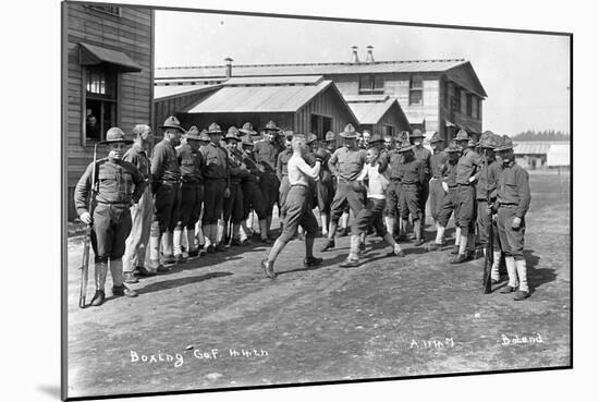 U.S. Army, Company F, 44th Infantry, Boxing, Camp Lewis, 1918-Marvin Boland-Mounted Giclee Print