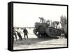 U.S. Army M7 Howitzer Motor Carrier Being Unloaded in Algiers-null-Framed Stretched Canvas