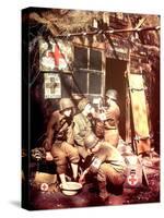 U.S. Army Medics are Treating Two Gis, Southern England, 1944-null-Stretched Canvas
