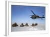 U.S. Army Paratroopers Pull Security after Exiting a Uh-60 Black Hawk-null-Framed Photographic Print