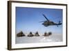 U.S. Army Paratroopers Pull Security after Exiting a Uh-60 Black Hawk-null-Framed Photographic Print