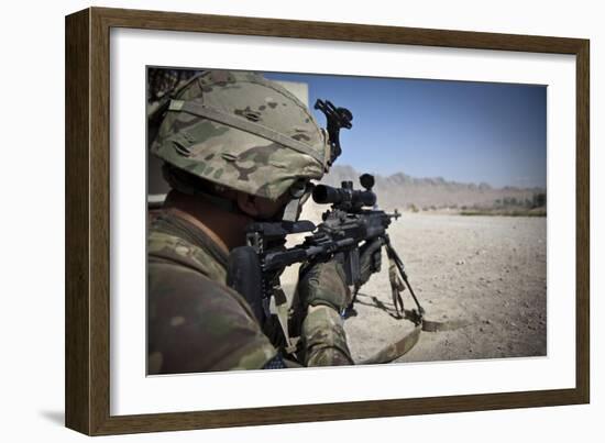 U.S. Army Sniper Pulls Security Using an Mk14 Enhanced Battle Rifle-Stocktrek Images-Framed Photographic Print