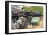 U.S. Army Soldier Fires at a Target with a M4 Carbine Rifle-null-Framed Photographic Print