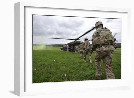 U.S. Army Soldiers Board a Uh-60 Black Hawk Helicopter-null-Framed Photographic Print