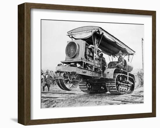 U.S. Army Soldiers Driving Tractor-William Fox-Framed Premium Photographic Print
