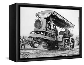 U.S. Army Soldiers Driving Tractor-William Fox-Framed Stretched Canvas