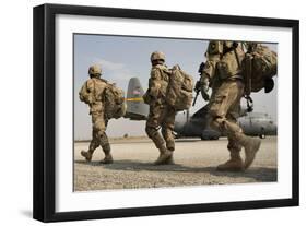 U.S. Army Soldiers Make their Way to a C-130 Hercules-null-Framed Photographic Print