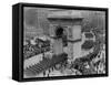 U.S. Army Soldiers March Through Washington Square Arch in New York City-null-Framed Stretched Canvas