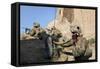 U.S. Army Specialist Conducts a Radio Check in Afghanistan-null-Framed Stretched Canvas