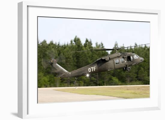 U.S. Army Uh-60L Blackhawk Helicopter Landing at Florida Airport-null-Framed Photographic Print