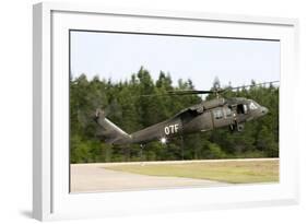 U.S. Army Uh-60L Blackhawk Helicopter Landing at Florida Airport-null-Framed Photographic Print