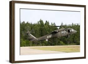 U.S. Army Uh-60L Blackhawk Helicopter Landing at Florida Airport-null-Framed Photographic Print