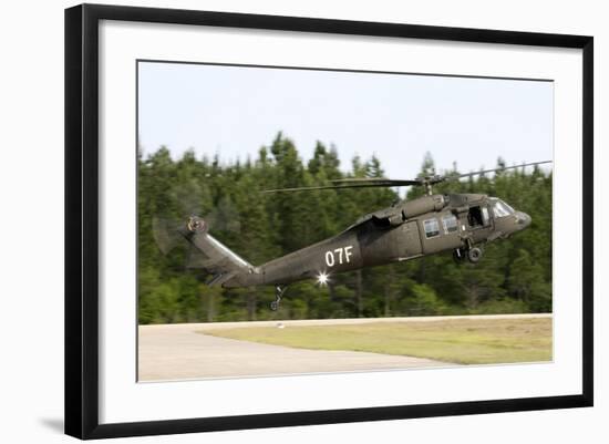 U.S. Army Uh-60L Blackhawk Helicopter Landing at Florida Airport-null-Framed Photographic Print