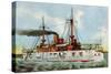 U.S. Battleship "Texas," Circa 1900-null-Stretched Canvas