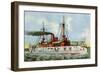 U.S. Battleship "Texas," Circa 1900-null-Framed Giclee Print