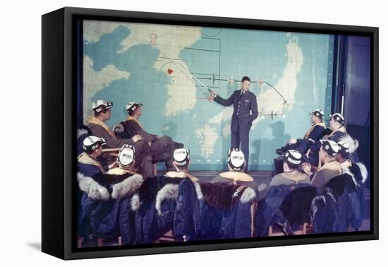 U.S. Bomber Pilots in Pre-Mission Briefing Yokota Air Base Near Tokyo, Japan-null-Framed Stretched Canvas