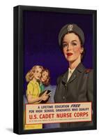 U.S. Cadet Nurse Corps WWII War Propaganda Art Print Poster-null-Framed Poster