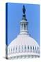 "U.S. Capitol Dome and ""Statue of Freedom"" with Indian Headdress overlooks Washington D.C."-null-Stretched Canvas