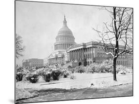 U. S. Capitol in Winter-A.F. Nieman-Mounted Photographic Print