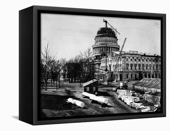 U. S. Capitol Under Construction-null-Framed Stretched Canvas