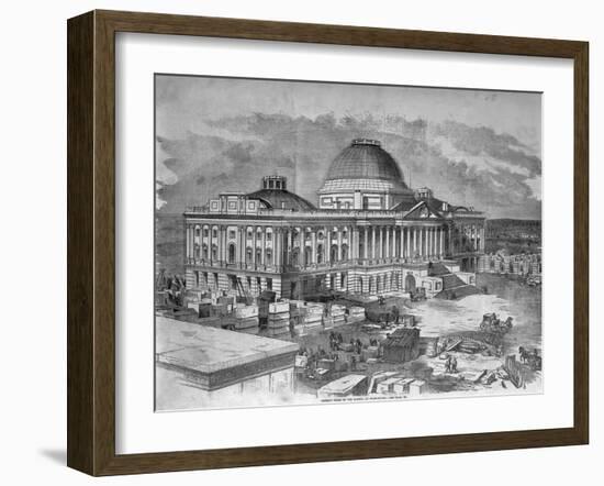 U. S. Capitol under Construction-null-Framed Photographic Print