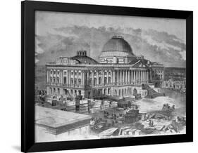 U. S. Capitol under Construction-null-Framed Photographic Print