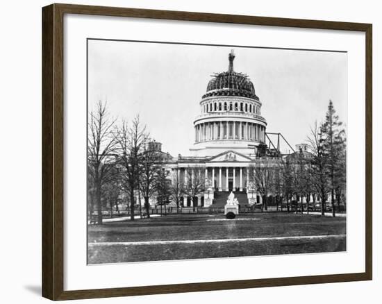 U. S. Capitol with Unfinished Dome-null-Framed Photographic Print