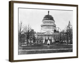 U. S. Capitol with Unfinished Dome-null-Framed Photographic Print