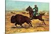 U.S. Cavalry Hunting Buffalo-Charles Shreyvogel-Stretched Canvas