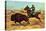 U.S. Cavalry Hunting Buffalo-Charles Shreyvogel-Stretched Canvas