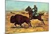 U.S. Cavalry Hunting Buffalo-Charles Shreyvogel-Mounted Art Print