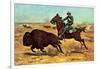 U.S. Cavalry Hunting Buffalo-Charles Shreyvogel-Framed Art Print