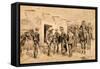 U.S. Cavalry Hunting Garza Men on the Rio Grande, C.1892 (W/C on Paper)-Frederic Remington-Framed Stretched Canvas