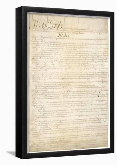 U.S. Constitution (First Page) Art Poster Print-null-Framed Poster
