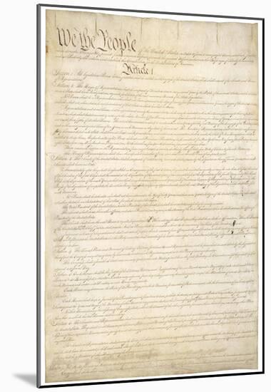 U.S. Constitution (First Page) Art Poster Print-null-Mounted Poster