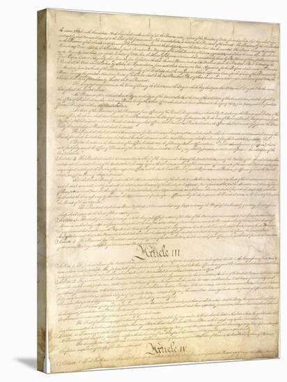 U.S. Constitution Page 3 Plastic Sign-null-Stretched Canvas