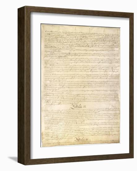 U.S. Constitution Page 3 Plastic Sign-null-Framed Art Print