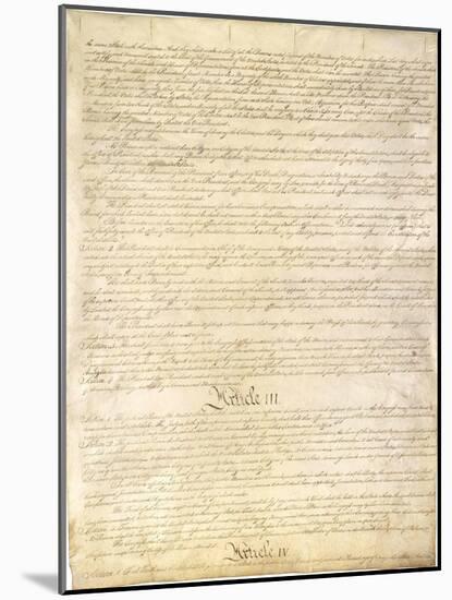 U.S. Constitution Page 3 Plastic Sign-null-Mounted Art Print