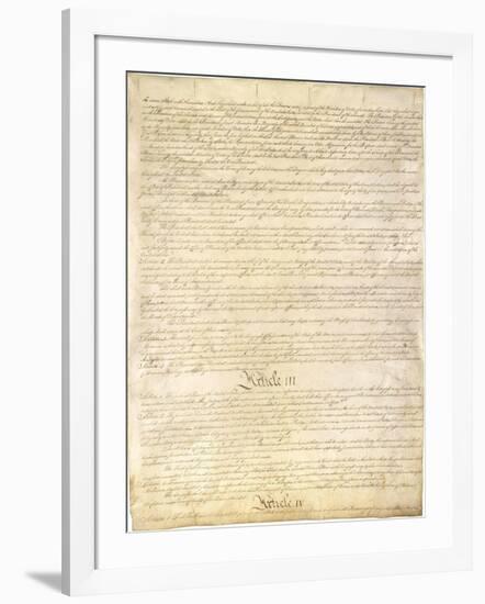 U.S. Constitution Page 3 Plastic Sign-null-Framed Art Print