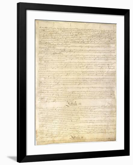 U.S. Constitution Page 3 Plastic Sign-null-Framed Art Print