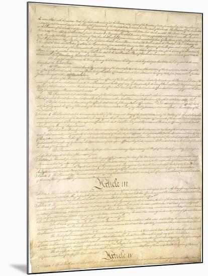 U.S. Constitution Page 3 Plastic Sign-null-Mounted Art Print