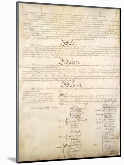 U.S. Constitution Page 4 Plastic Sign-null-Mounted Art Print