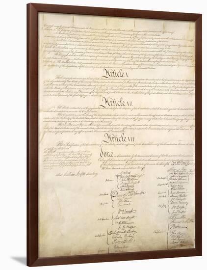 U.S. Constitution Page 4 Plastic Sign-null-Framed Art Print