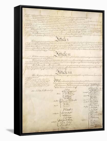 U.S. Constitution Page 4 Plastic Sign-null-Framed Stretched Canvas