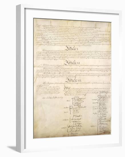 U.S. Constitution Page 4 Plastic Sign-null-Framed Art Print