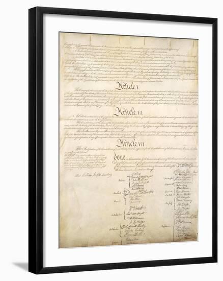 U.S. Constitution Page 4 Plastic Sign-null-Framed Art Print